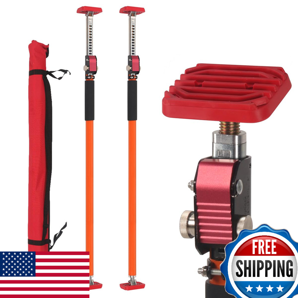 Adjustable Telescopic Support Rod Third Hand Pole Drywall Cabinet Jack 35-154"