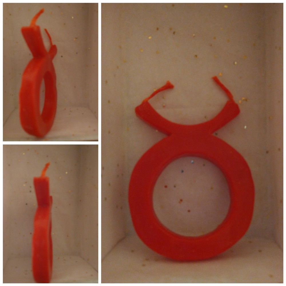 Multi-wick Orange Taurus Zodiac Candle