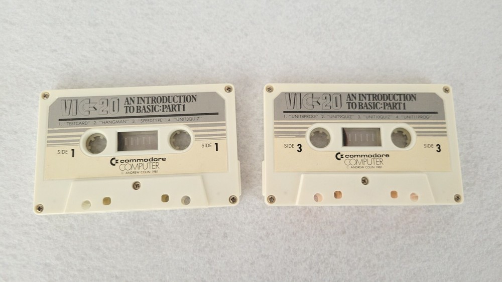 An Introduction to Basic: Part 1 for Commodore VIC-20, Two Cassettes, Sides 1-4