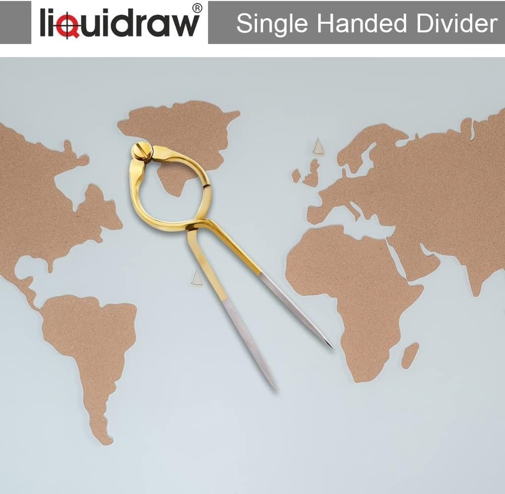 Liquidraw Portland Navigation Divider - 8 Inch (20 cm) | Solid Brass Single H...