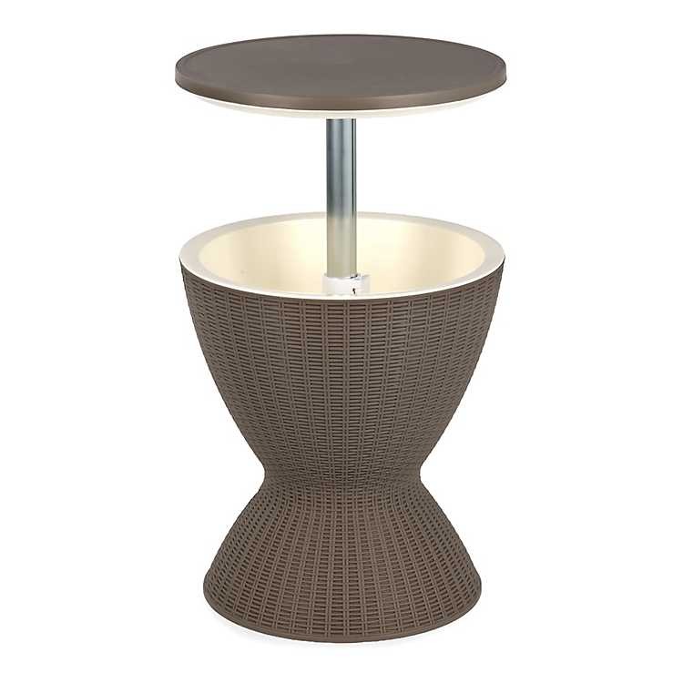 Black Woven Outdoor Cooler Table