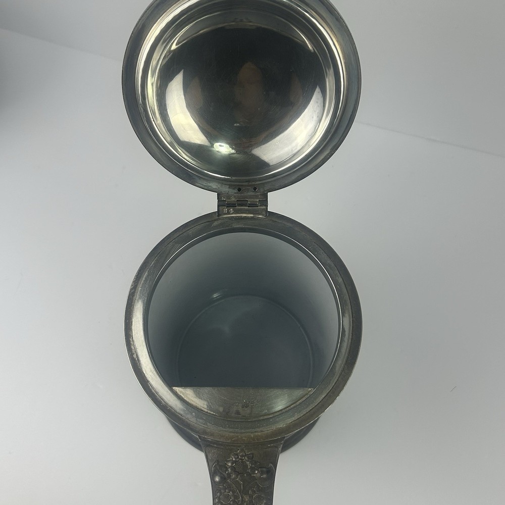 Victorian C. Webster & Sons Quadruple Plate Ice Water Pitcher Monogram “M”