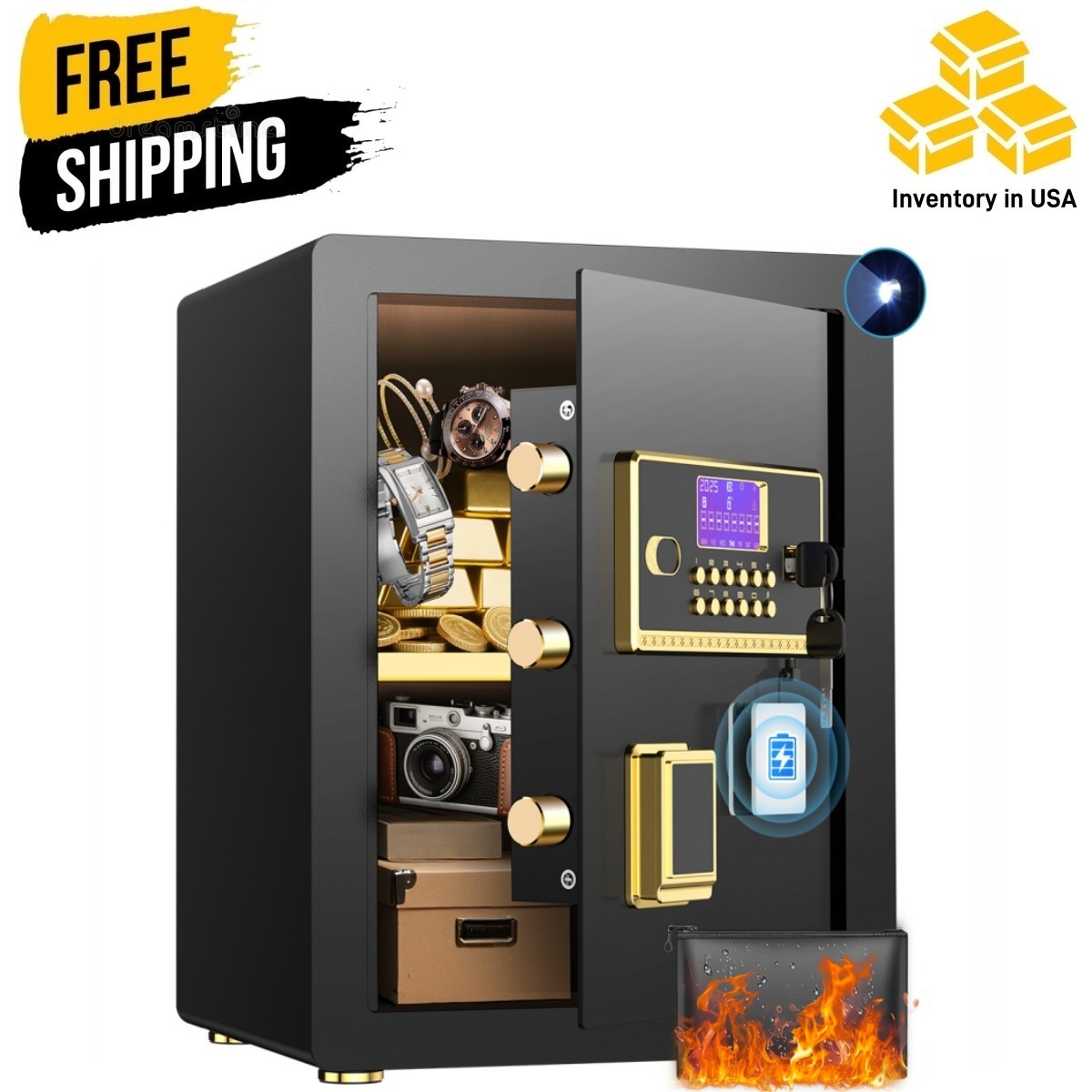 3.3 Safe Box with Digital Panel Home Security Money Jewelry Hotel