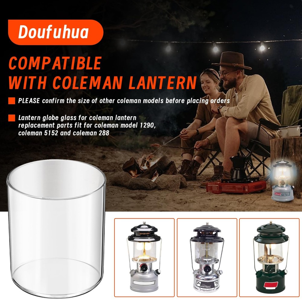 Glass Globe for Fueled Lanterns Replacement Coleman Lantern Large, clear