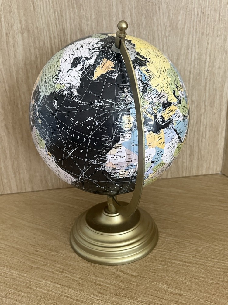 world map globe 12" desktop table decorative globe earth on base