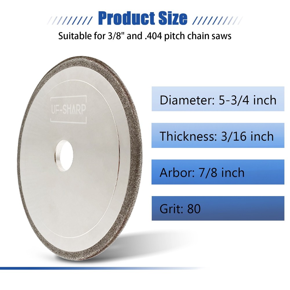 UF-SHARP Diamond Chainsaw Grinding Wheel 5-3/4" Dia × 3/16" Thick