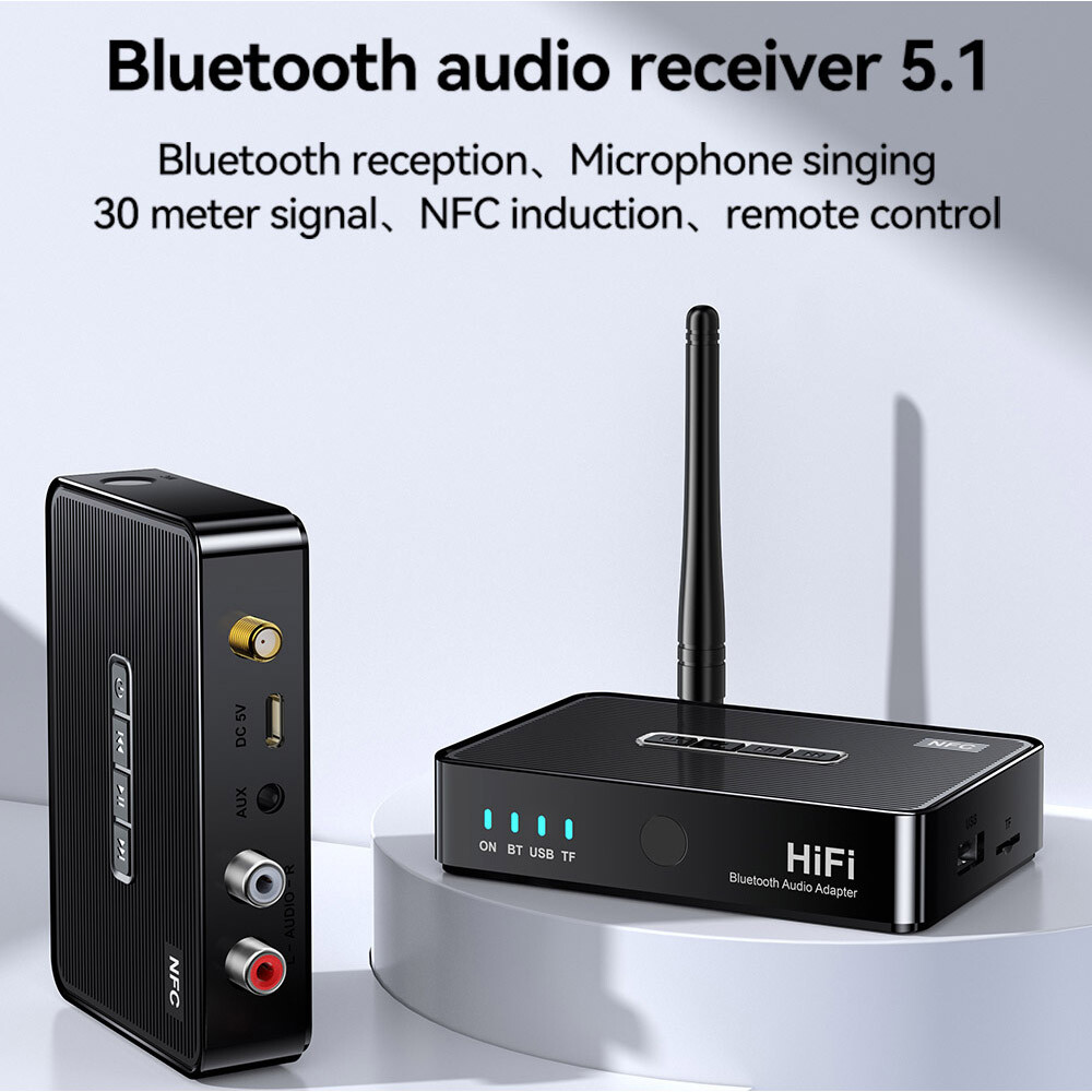 Long Range Bluetooth Receiver HiFi Audio Adapter for Home Music Streaming Stereo