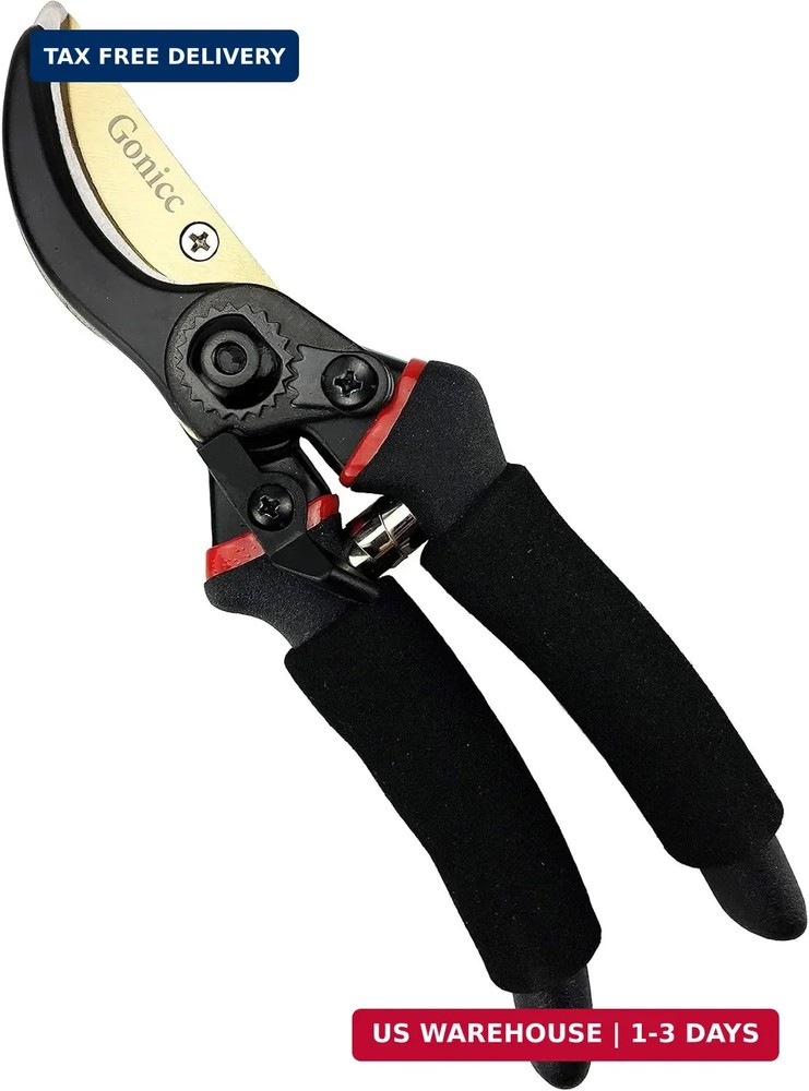 gonicc 8" Professional Premium Titanium Bypass Pruning Shears (GPPS-1003), Hand