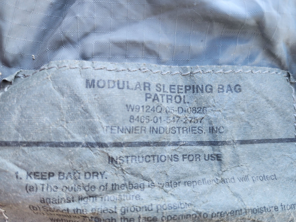 USGI Modular Patrol Sleeping Bag Sleeping System ACU UCP ARMY