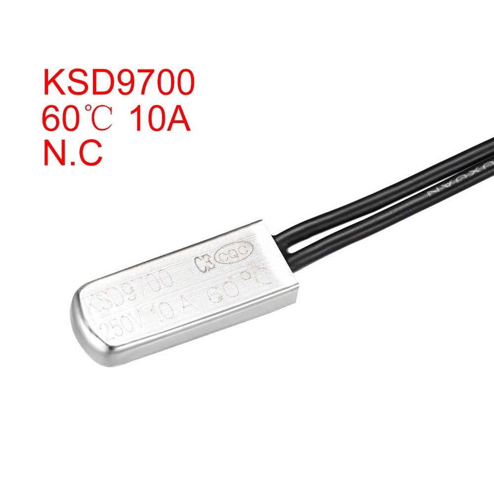 KSD9700 Thermostat, 60℃ N.C 5A Metal Temperature Control Switch Controller 2Pcs
