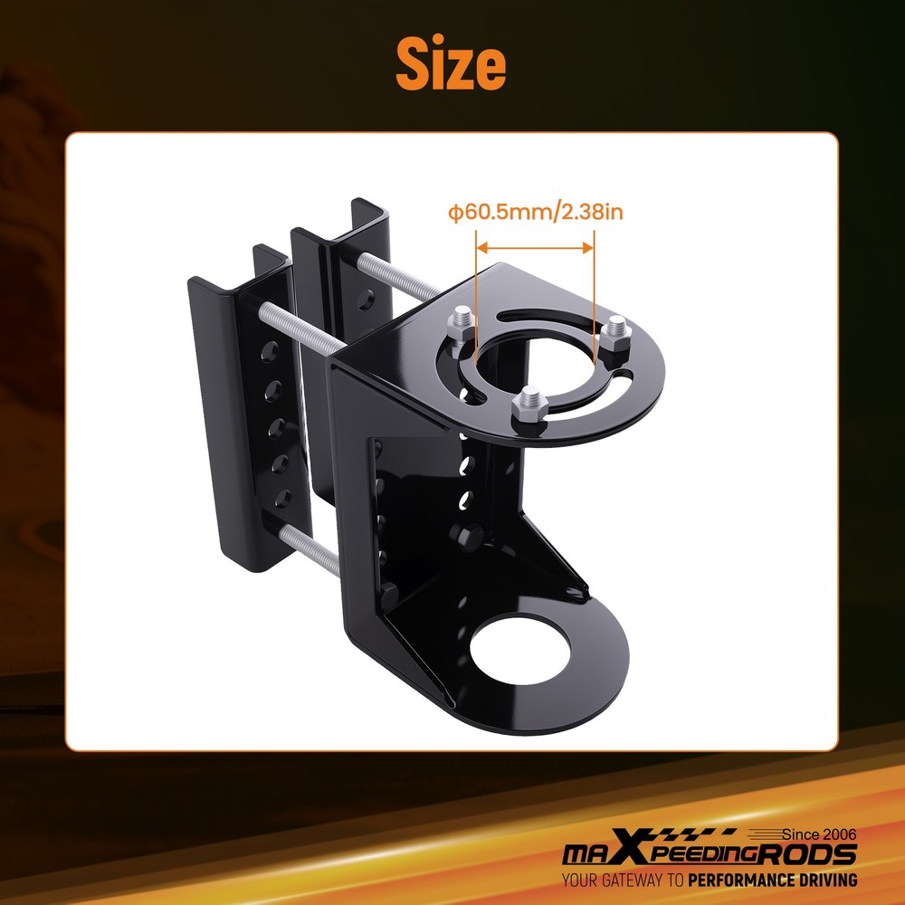 Trailer Stabilizer Jack Mounting Bracket Steel 3-Bolt Pattern Black Powder Coat