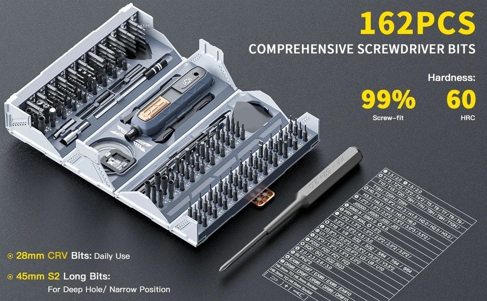 Battery/Electric/Rechargable 180PC Screwdriver Set Repair PC Computer Tech Tools