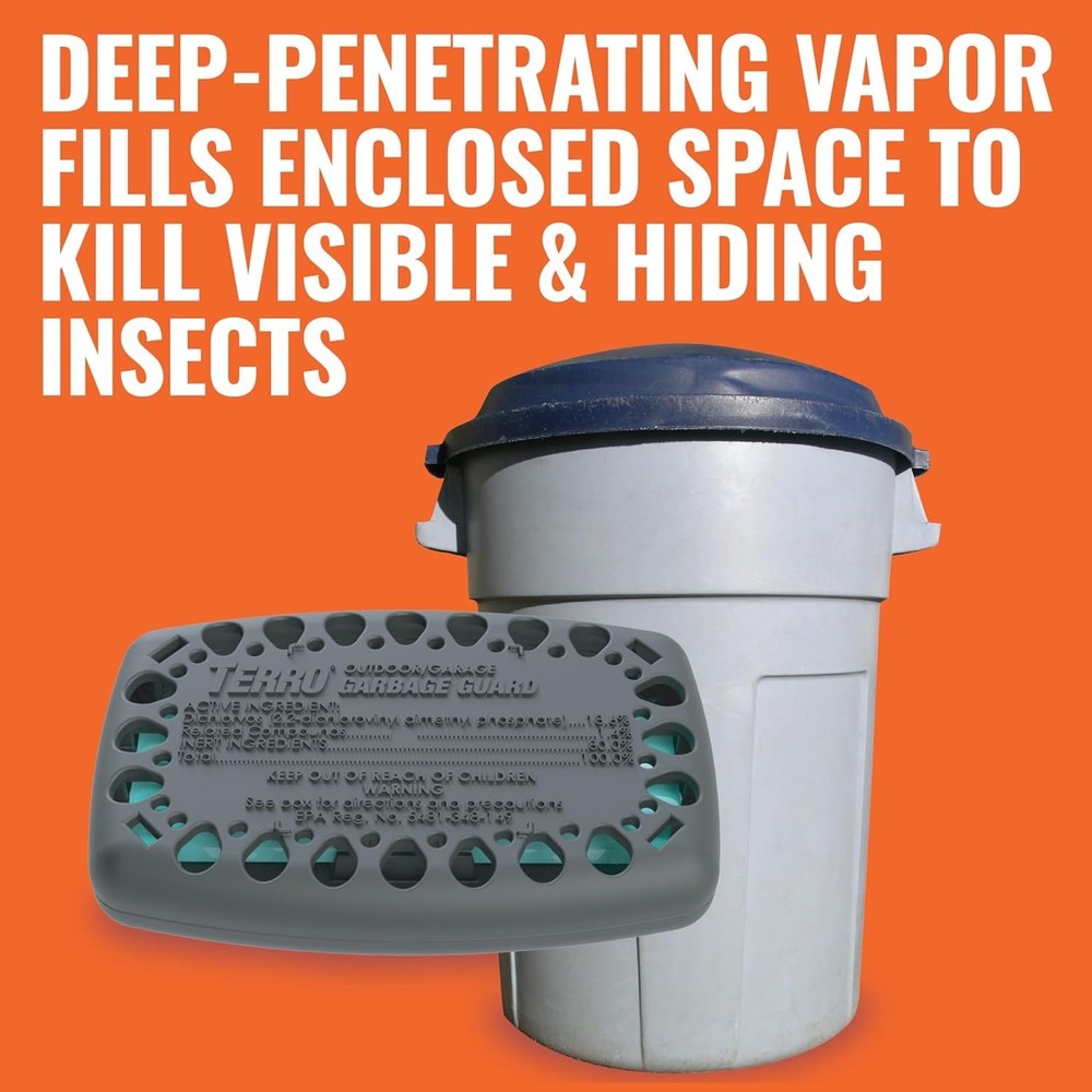 Terro T800 Garbage Guard Trash Can Pest Strip - Flies, Roach, Maggots - 2 Pack