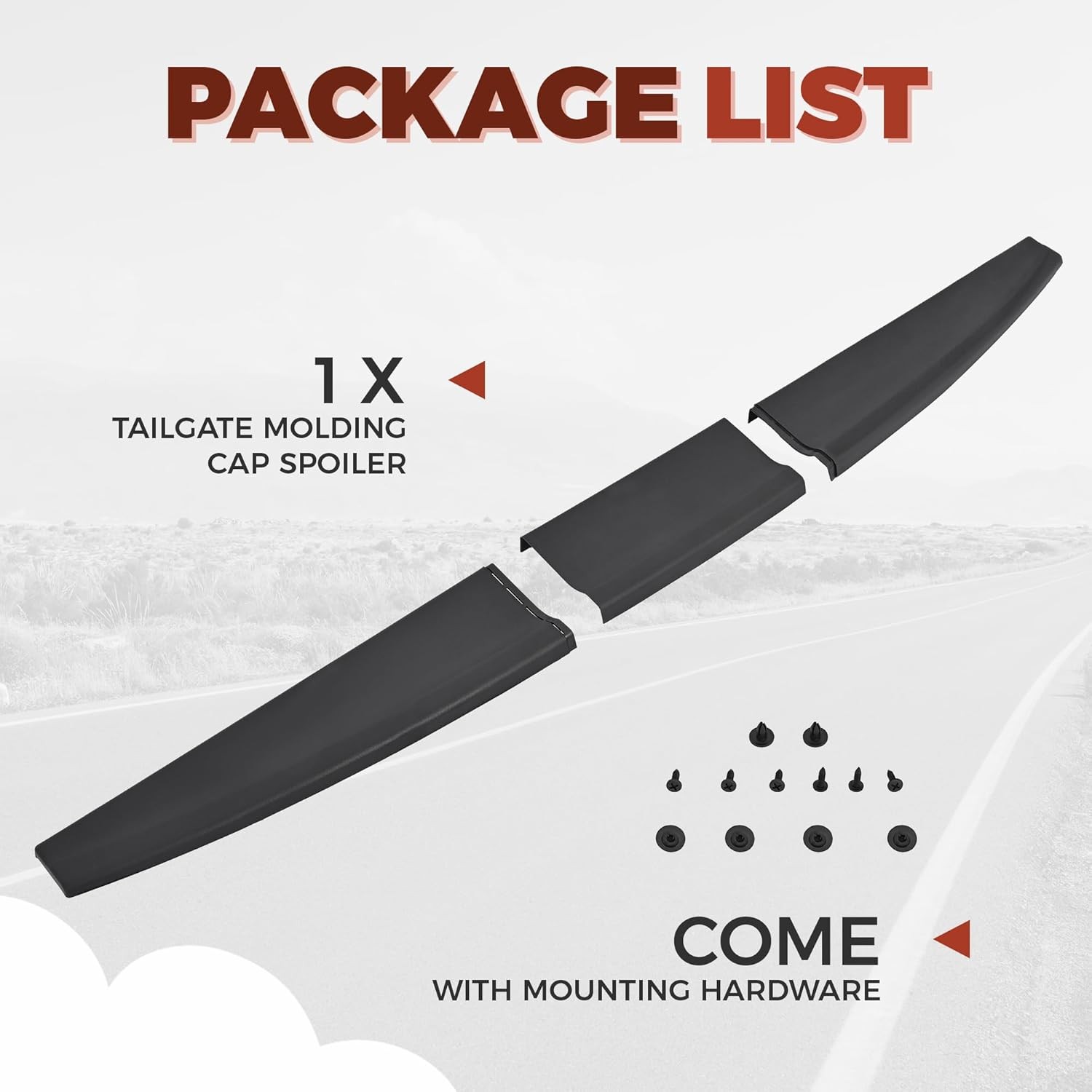 Tailgate Cover Molding Top Cap Protector Spoiler for 2009-2018 Dodge Ram Pickup