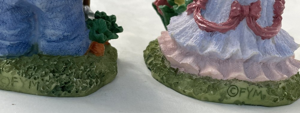 Easter Spring Bunnies Rabbit Figurines 5 1/2” Cute Set Garden