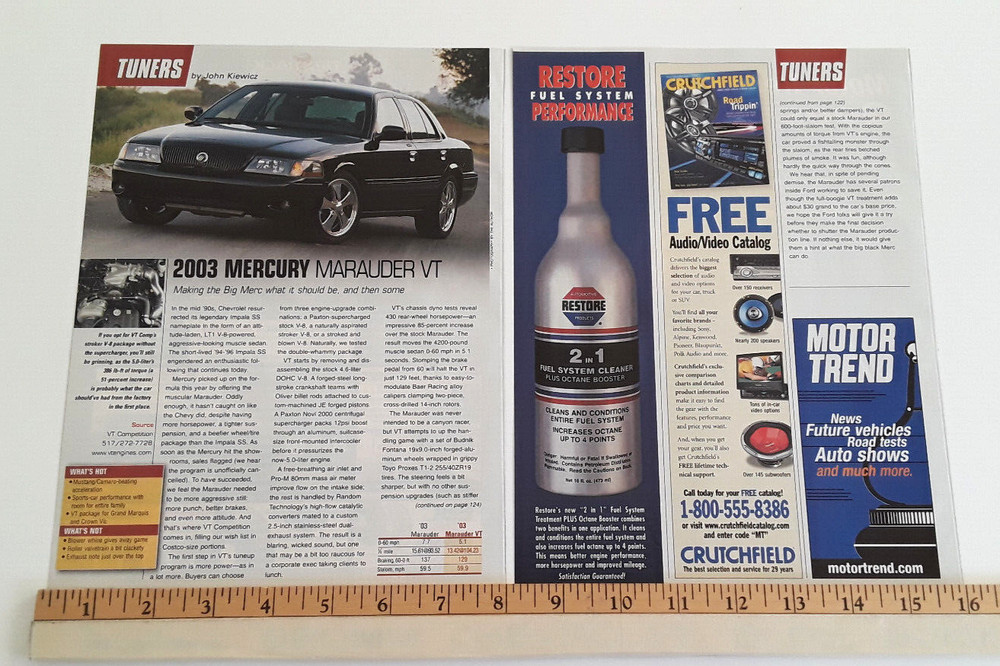 2003 MERCURY MARAUDER VT ORIGINAL ARTICLE