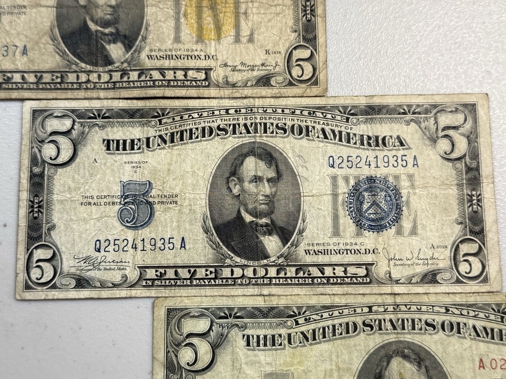 $5 Yellow, Red & Blue (x3) Certificates!!