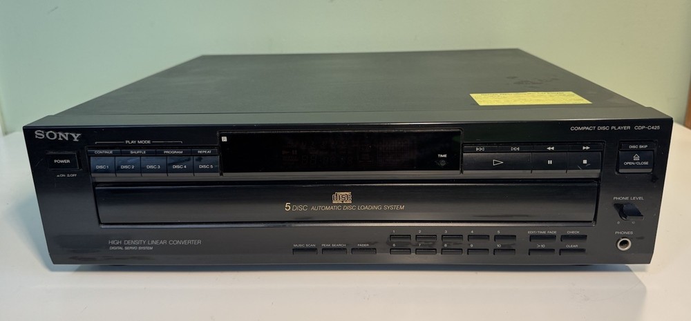 Sony CDP-C425 5-disc CD Player No Remote-Tested & Working