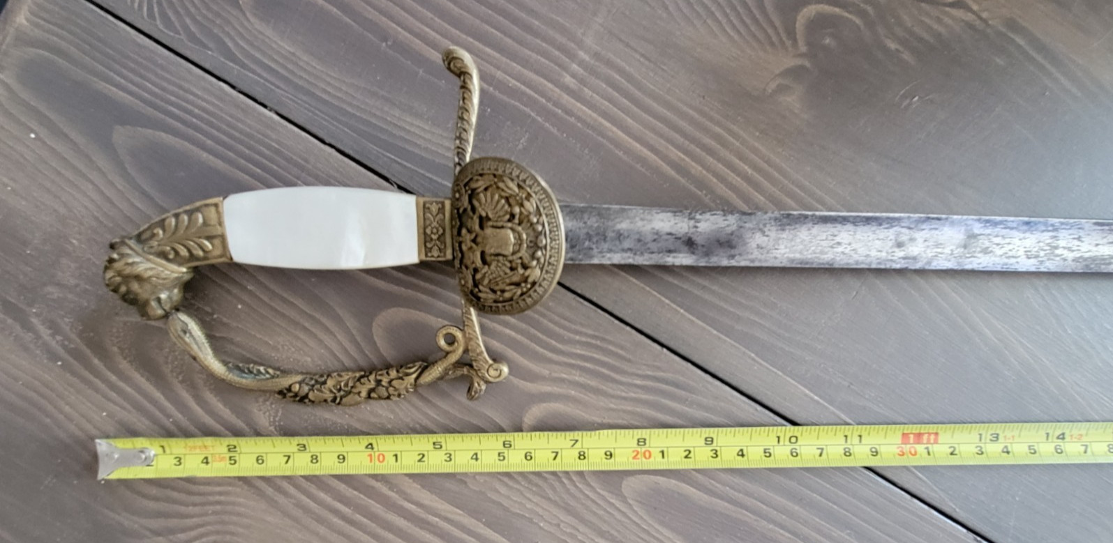 Antique Austro-Hungary 1800s Lionhead Court Sword Used