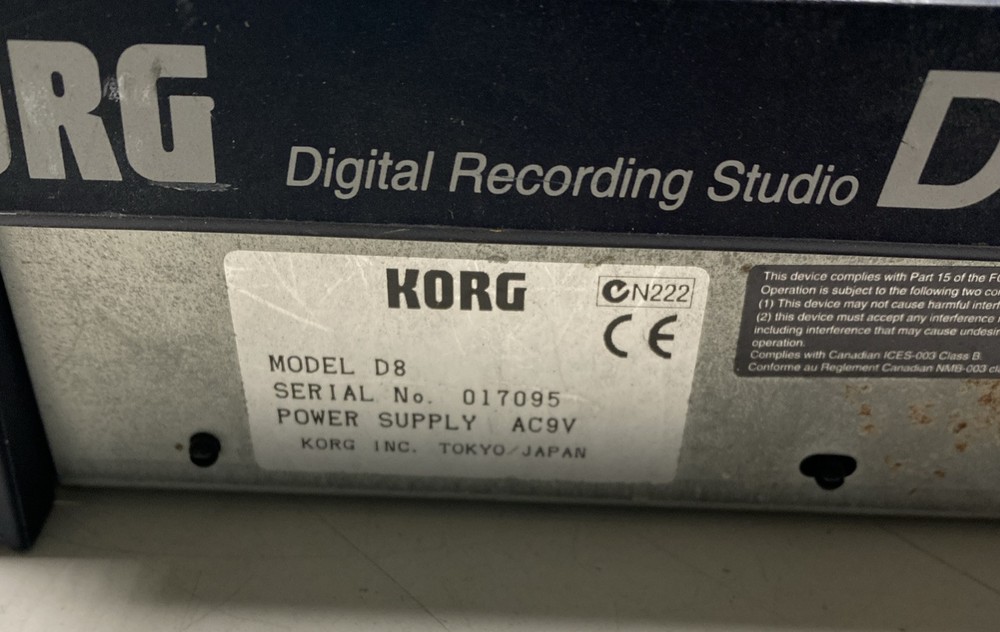 Korg D8 digital multitrack recorder For parts Only