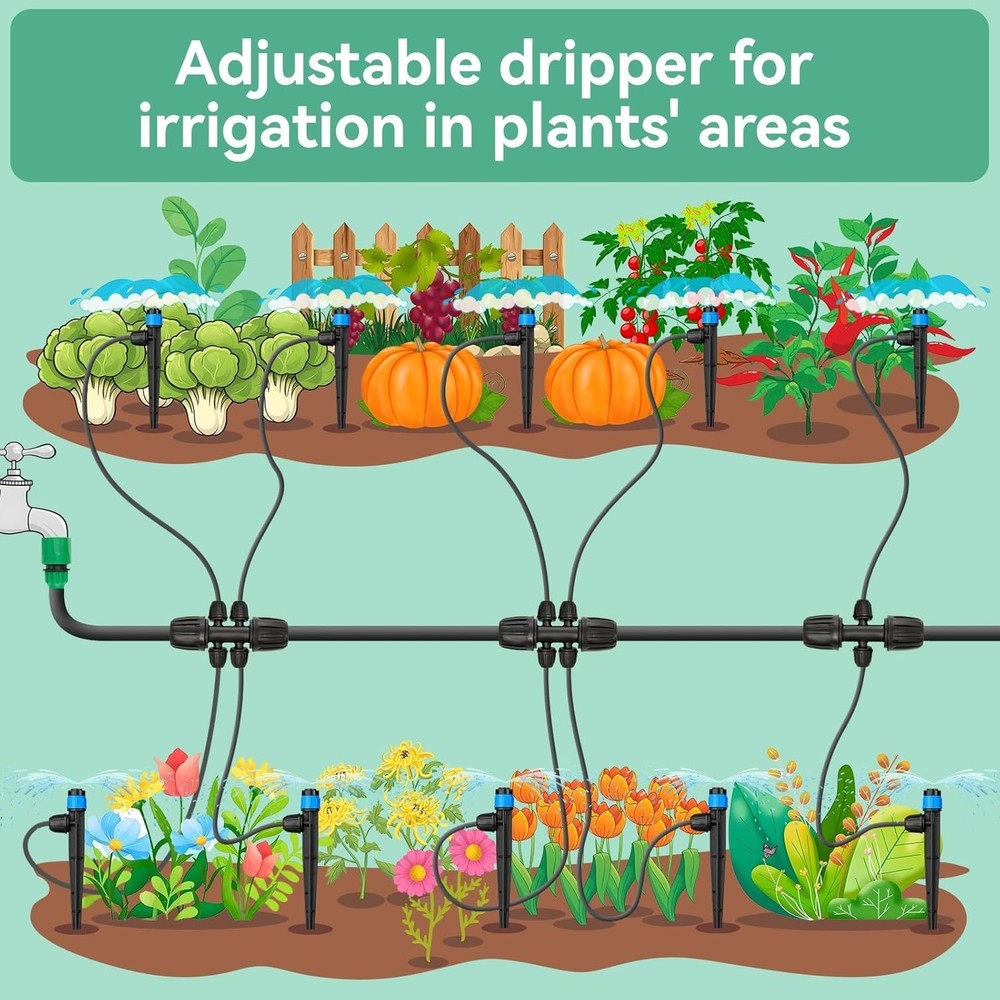 25pcs Adjustable 360° Drip Irrigation Emitters for Garden Watering Systems