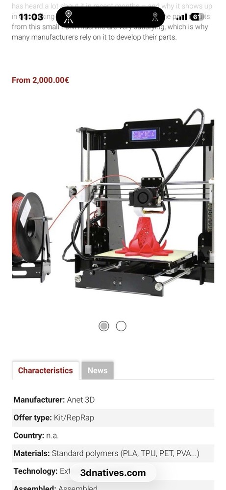 Anet 3D A8 FDM DIY Printer Kit, On-Printer Controls, 220x220x240mm USB