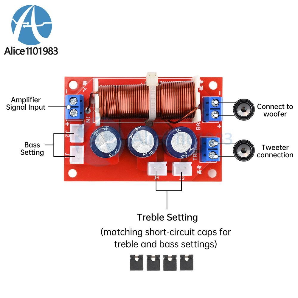 2 Way Speaker Frequency Divider Audio Crossover Board 100Hz-10KHz Adjustable