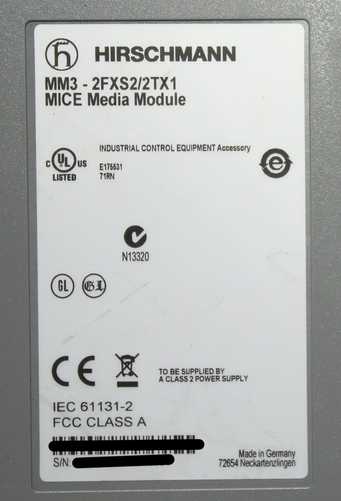 Hirschmann MM3-2FXS2/2TX1 EEC Media - MICE-S Media Module