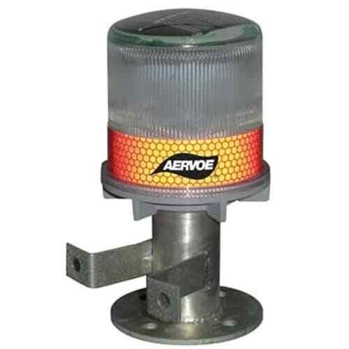 Aervoe 1197 Solar Strobe/Signal Light, Large Solar Charging Panel, Red