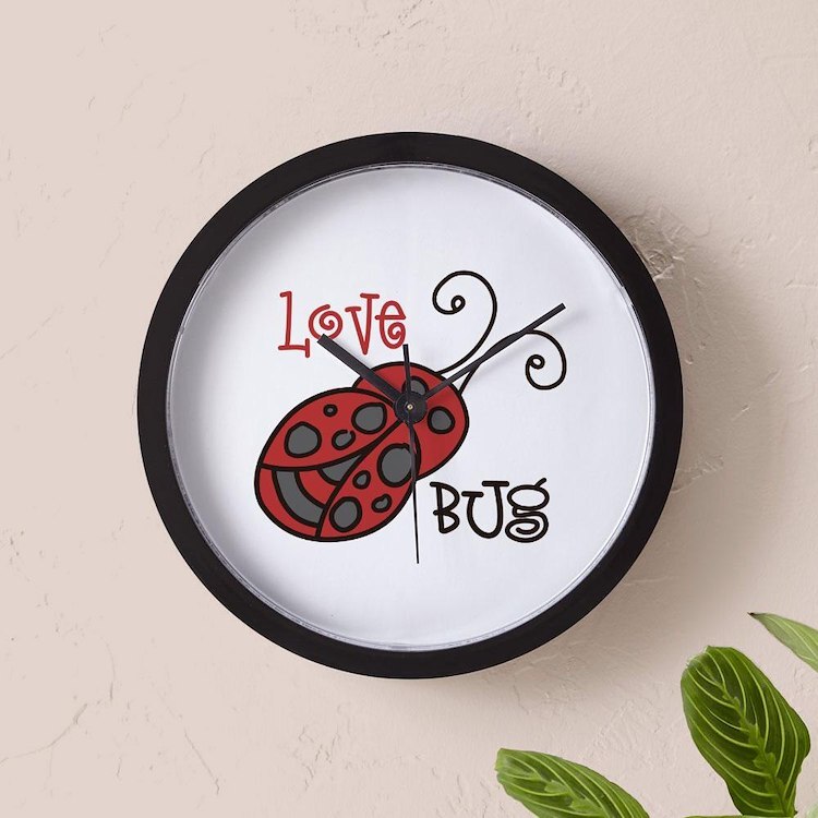 CafePress Love Bug Unique Decorative 10" Wall Clock (1303960459)