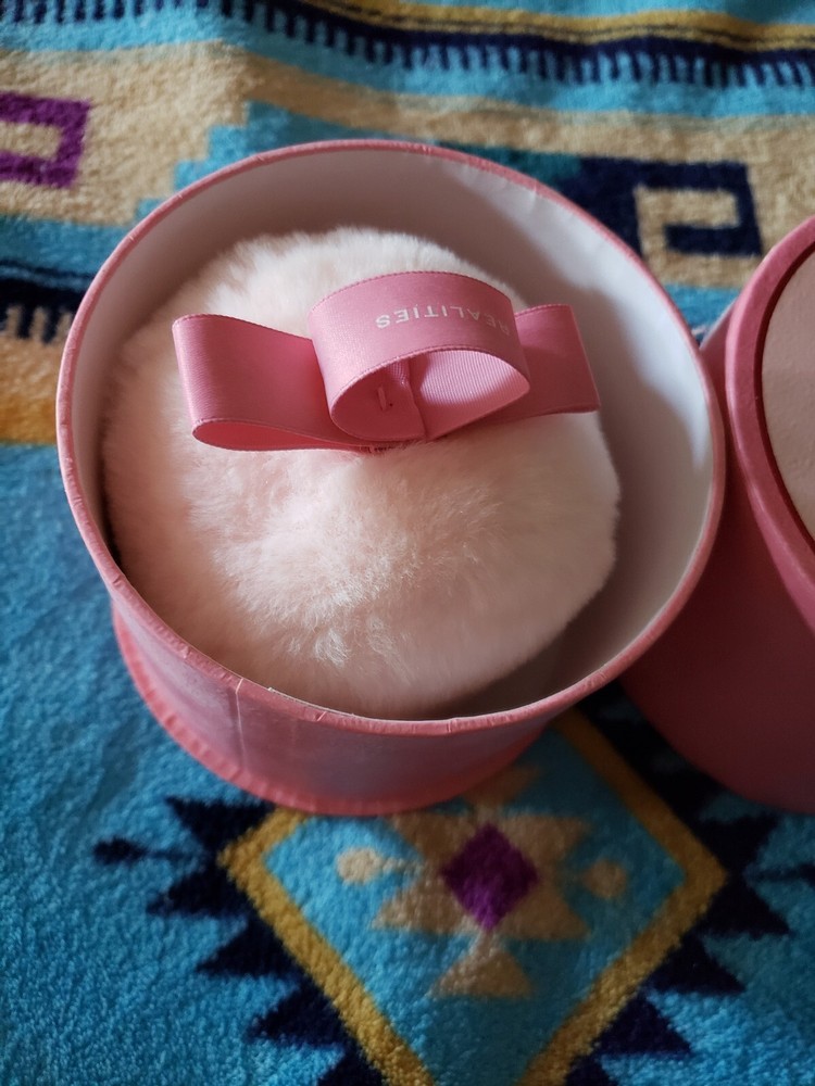 Pink Powder Box With Puff Empty Refillable