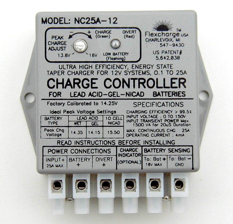 Flexcharge NC25A-48 Solar Wind Hydro Turbine Charge Controller Hybrid 48 volt US