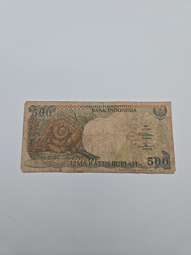 Indonesia 500 Rupiah 1992 Monkey Bank Note