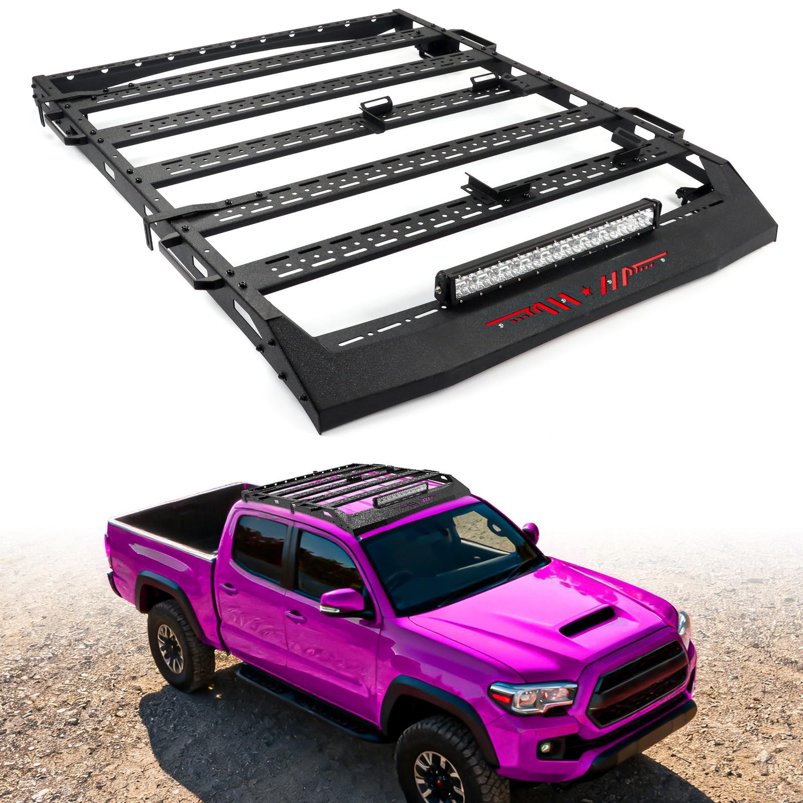 Roof Rack Cargo Basket Rooftop Carrier For 05-23 Toyota Tacoma Double Cab Steel