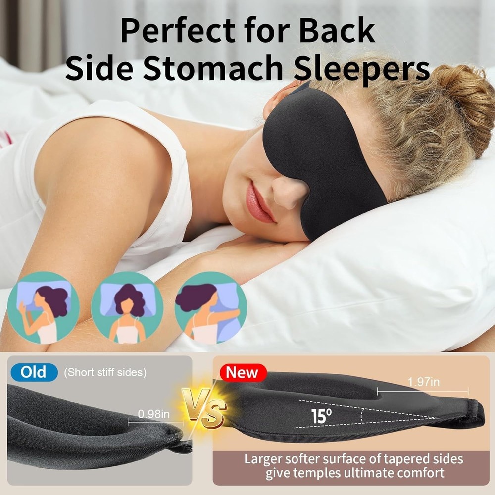 Zero Pressure Luxury Eye Cover - Complete Light Blocking for Deep Sleep Anywhere