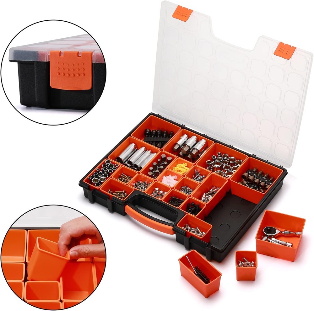 3PCS Multi-Purpose Portable Organizer Box Set W/ 72-Removable Compartments 3