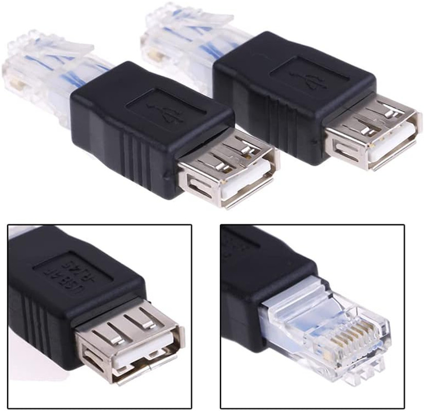 Herfair Ethernet to USB Adapter 2PCS for ADSL Modem/Router/Computer Camera/Surve