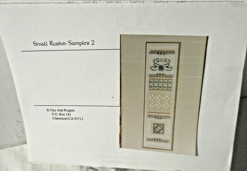 Gay Ann Rogers SMALL RUSKIN SAMPLER 2 Ctd Thread/Needlepoint Pattern