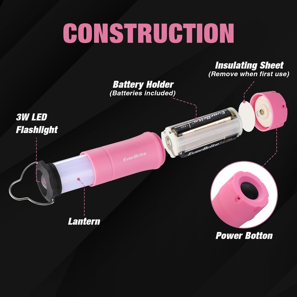 EverBrite 2-in-1 Mini Lantern Flashlight with 3 Mode Zoomable Flashlight Lantern