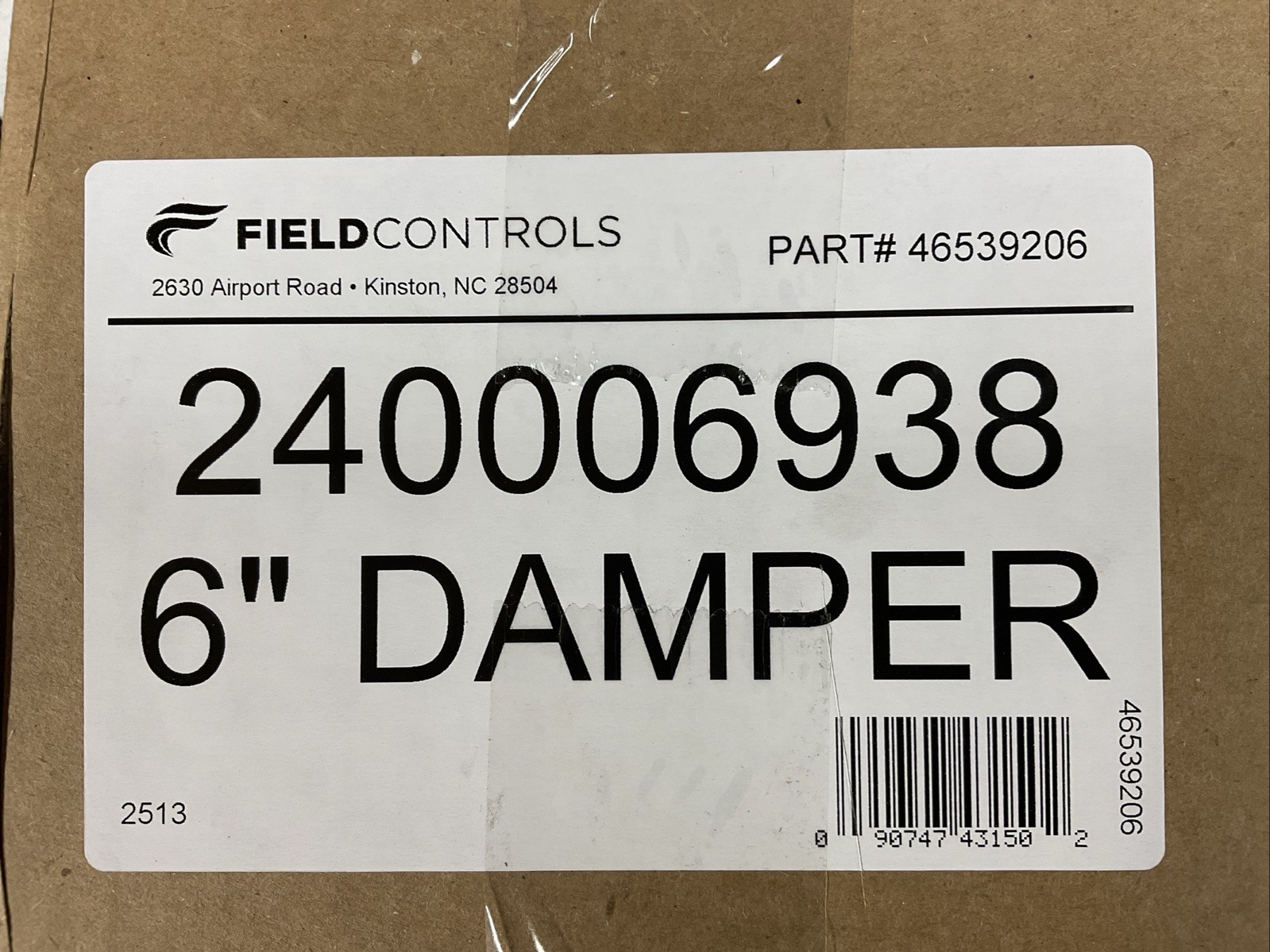 NEW  FIELDCONTROLS GVD-6” Gas Vent Damper