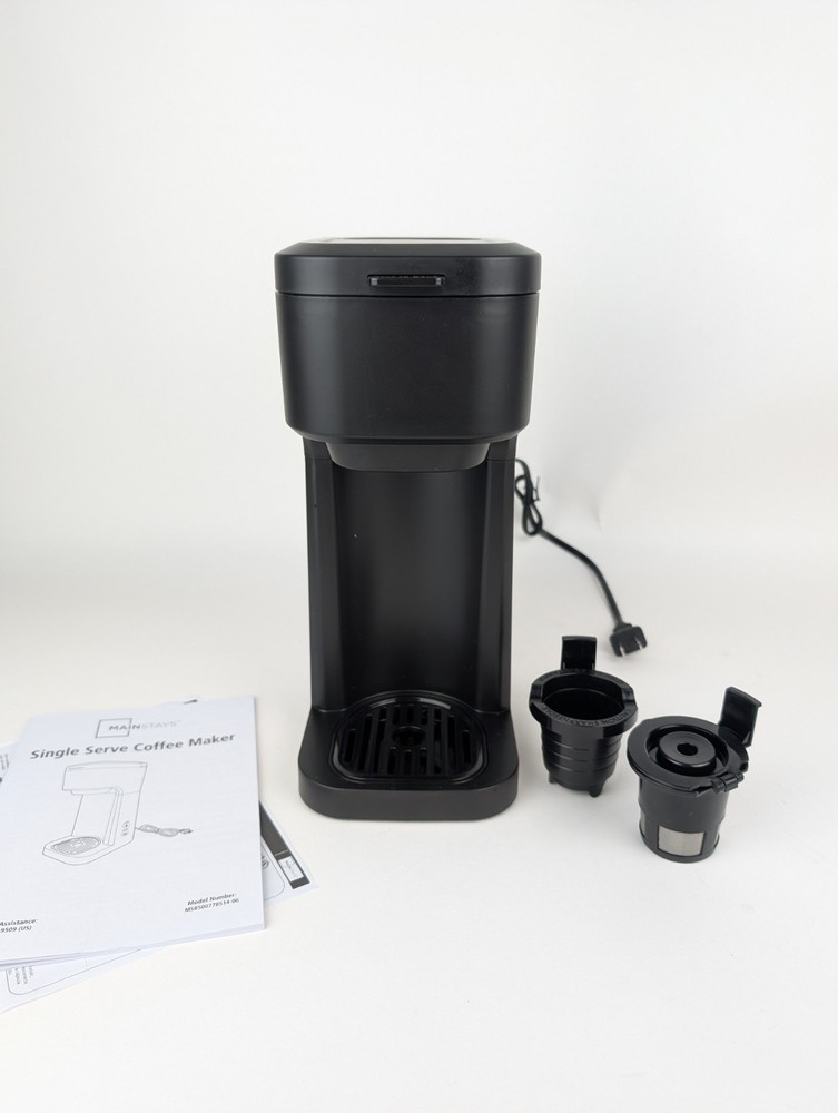 Mainstays Single Serve Coffee Maker - Grounds & Pods - Black Matte