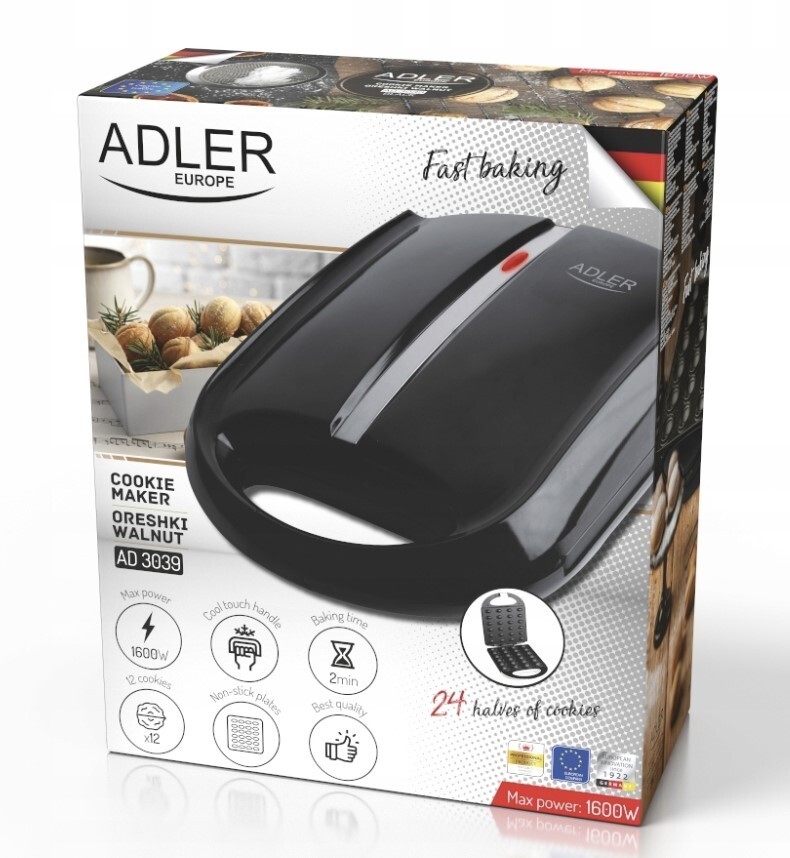 Walnut Cookie Cake Waffle Maker Орешница Nonstick Oreshnitsa 24 halves US Plug