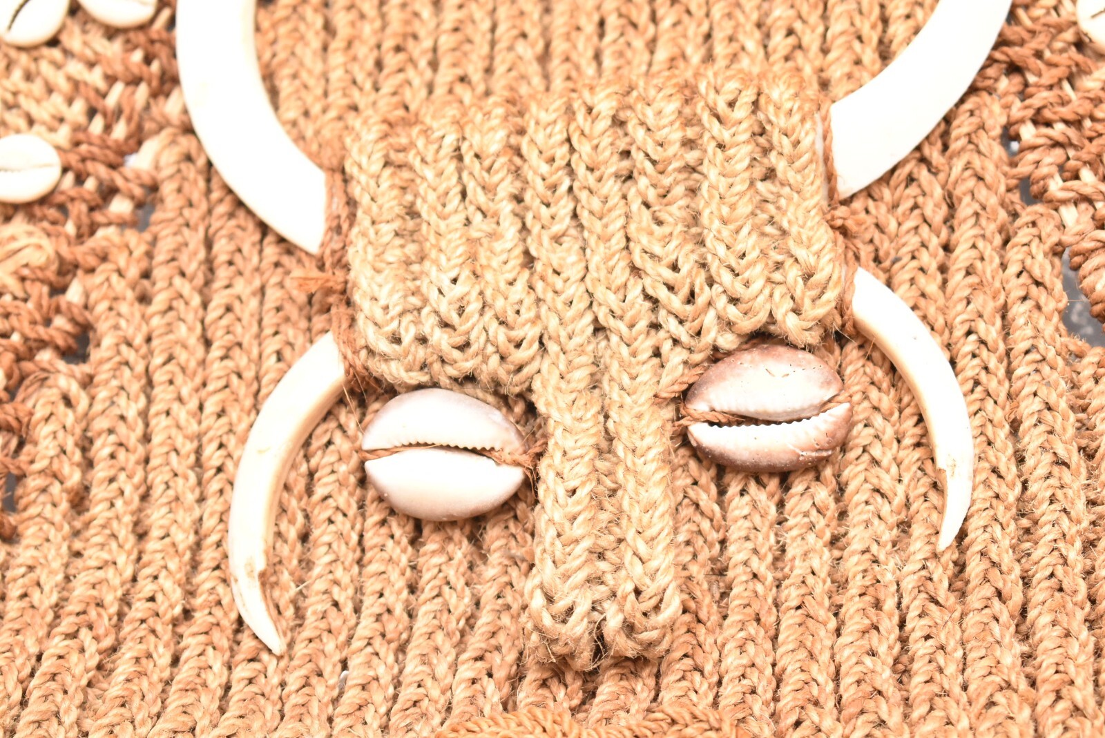 VINTAGE PAPUA NEW GUINEA ABELAM HEADDRESS WOVEN WITH COWRIE SHELL