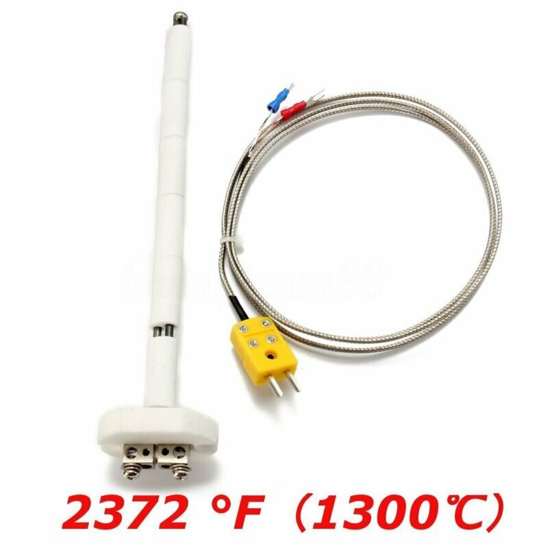 Very High Temperature K-Type Thermometer Forge Crucible Kiln Ceramic Probe