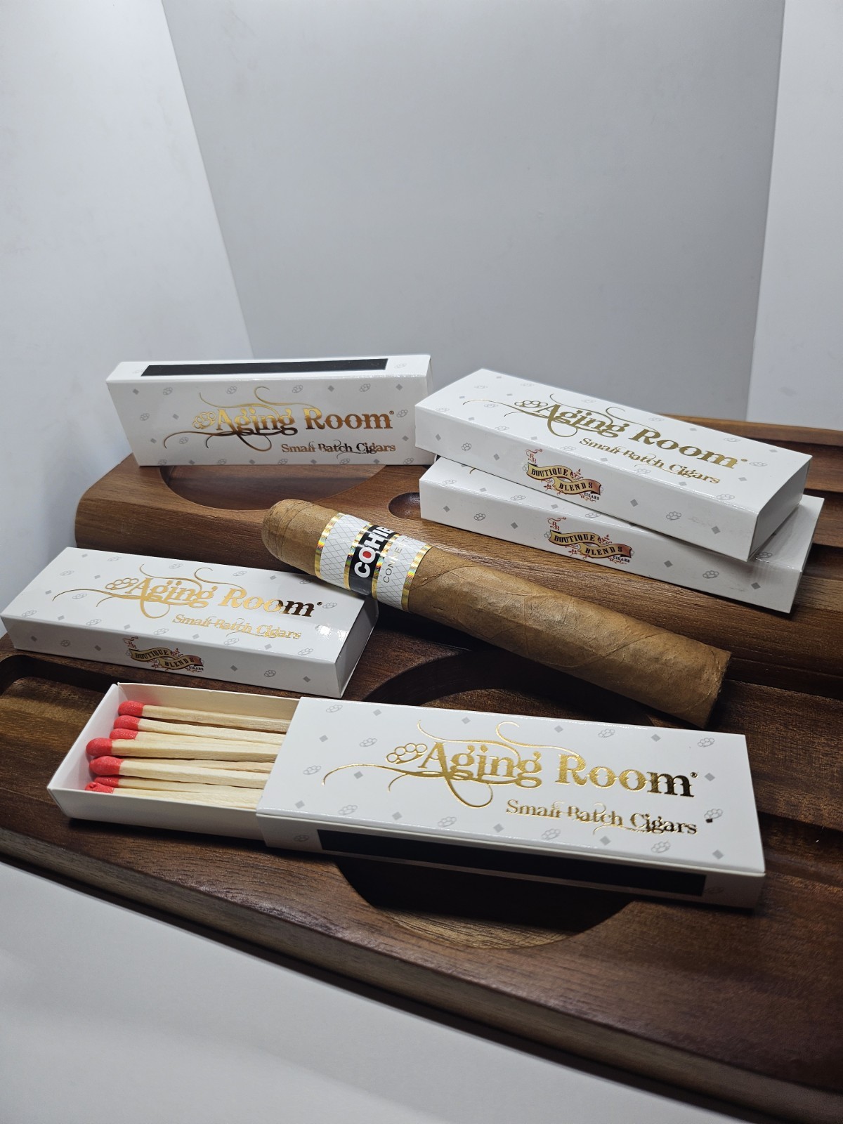 Aging Room Cigars 4 inch  COLLECTIBLE HOME CIGAR BAR 1 box of 20 Wood MATCHES