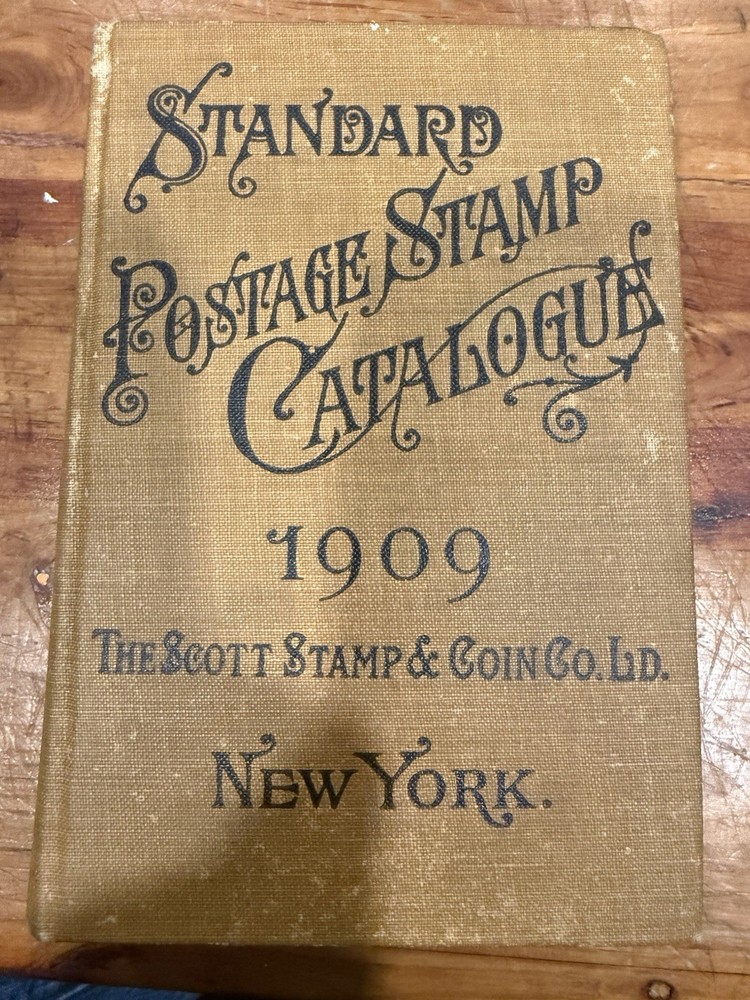 Antique  1909 Scott Stamp Catalogue + Local Stamps + 1900 Coin Price List Lot