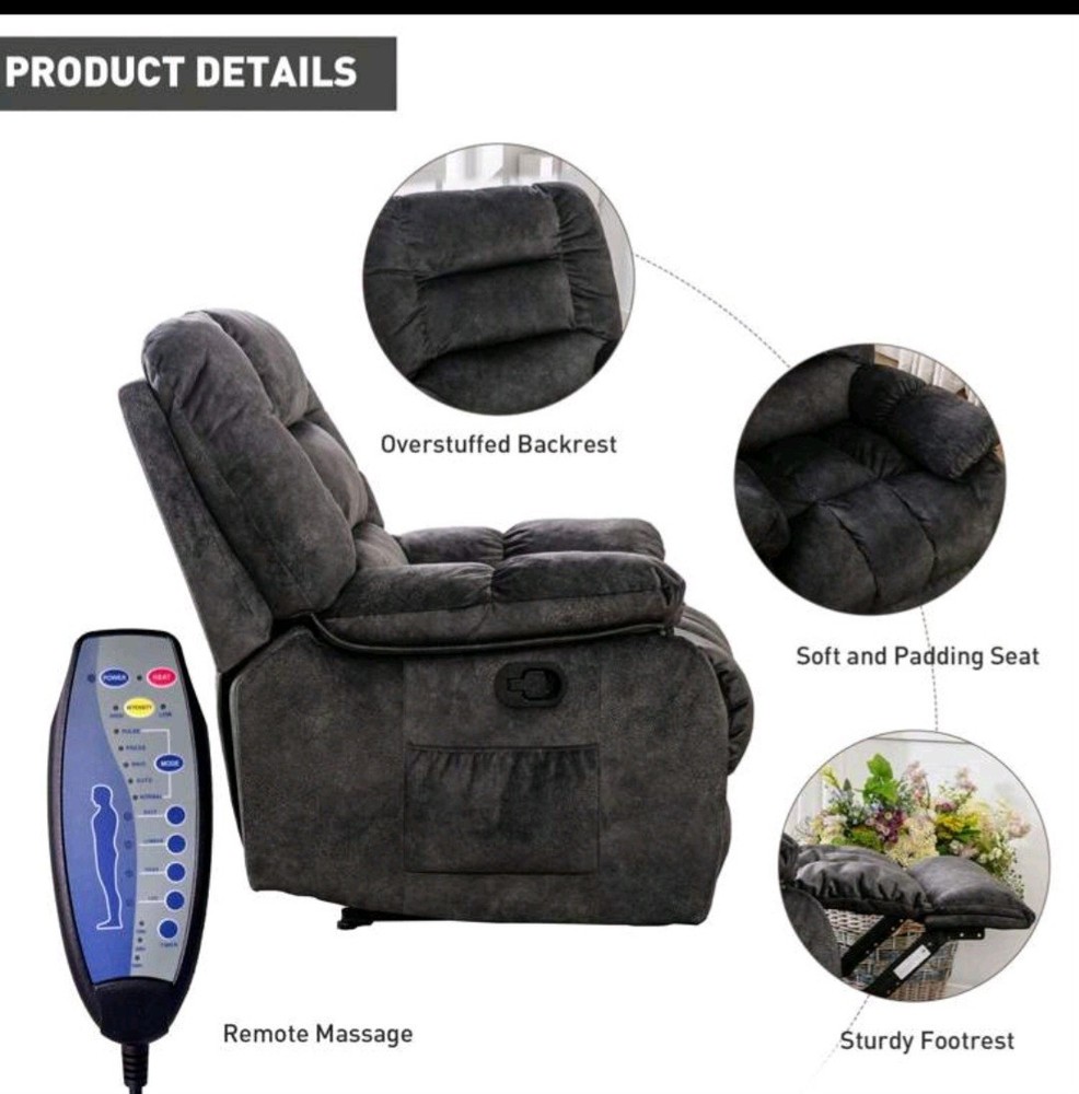 1-Piece Manual Body Massage With Heating Function Sofa Chair Comfortable Elderly