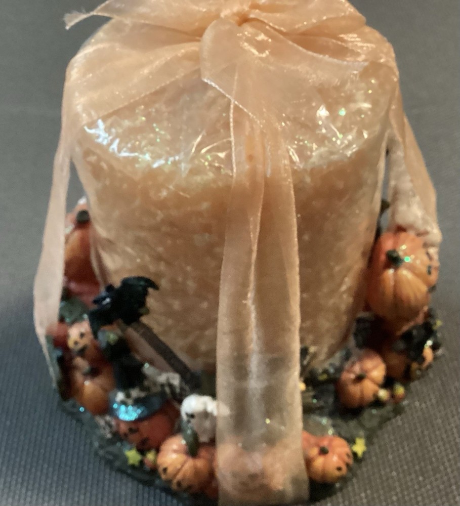 Halloween Pillar Candle & Holder