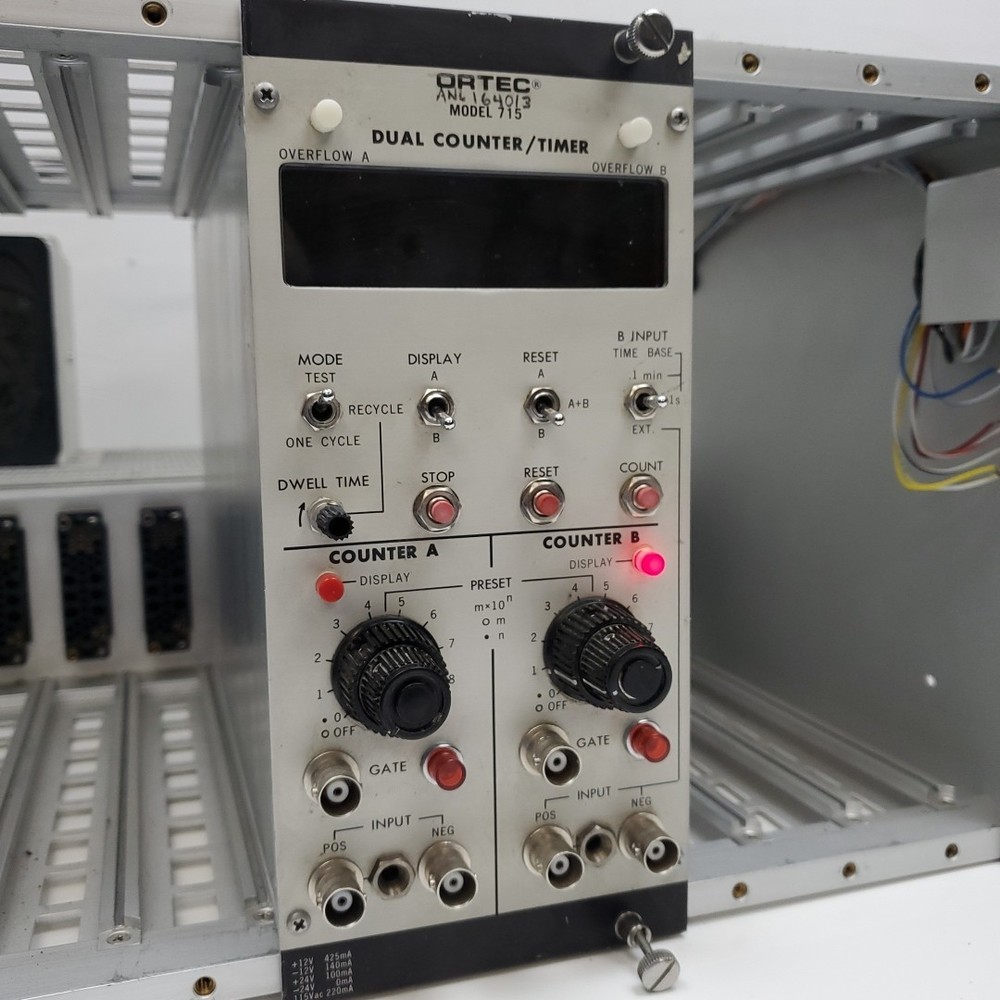 Vintage Ortec Model 715 Dual Counter/Timer NIM BIN Module