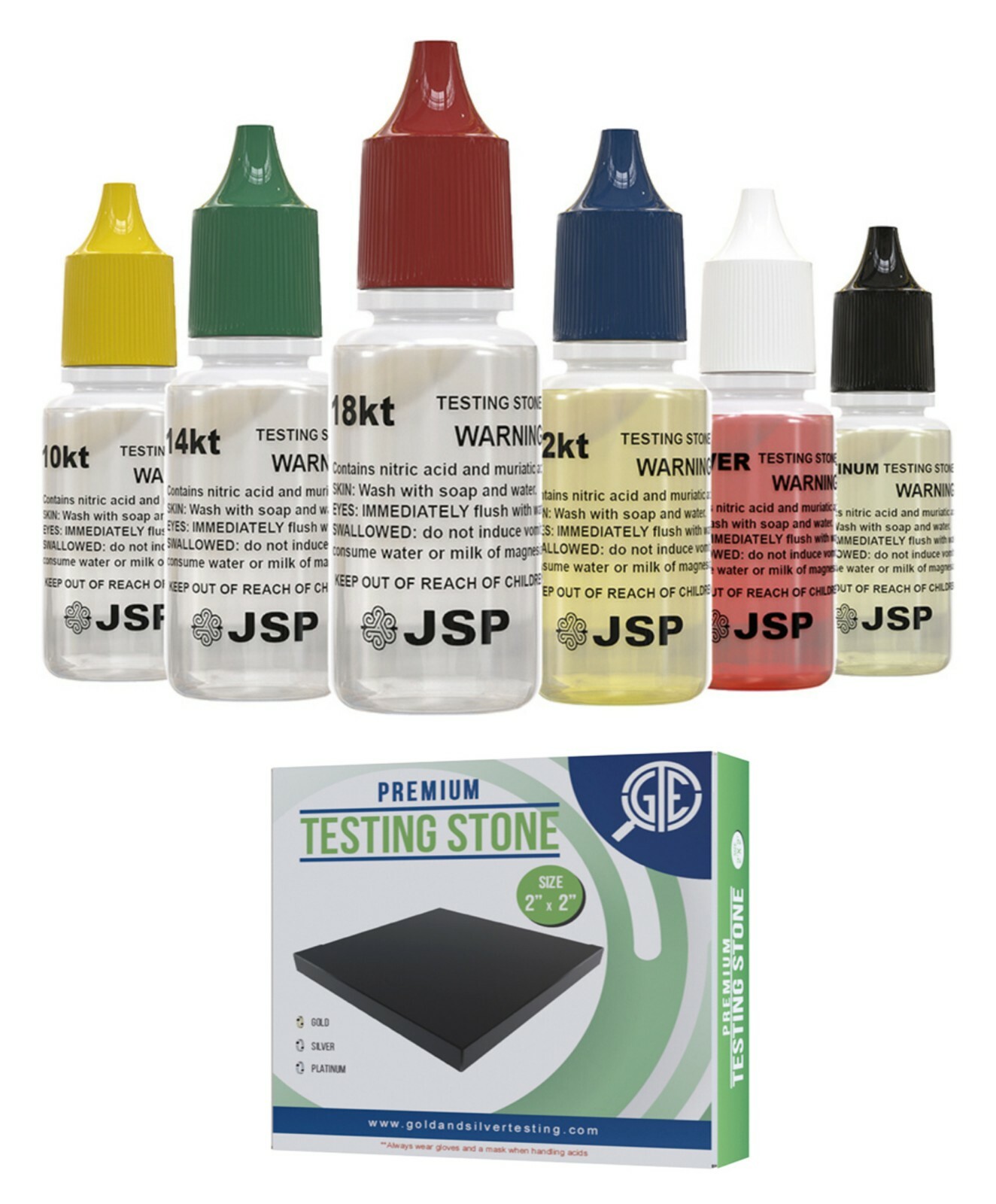 10k 14k 18k 22K 24K Gold Silver Jewelry Test Kit Acid Box Precious Metals Stone